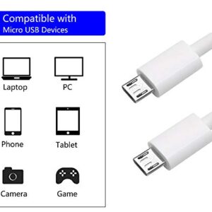 CERRXIAN 3Ft USB 2.0 Type A Male to 2 Micro USB Male Splitter Y Data Charge Connector Adapter Cable (White)