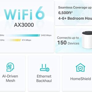 TP-Link Deco AX3000 WiFi 6 Mesh System(Deco X55) - Covers up to 6500 Sq.Ft. , Replaces Wireless Router and Extender, 3 Gigabit ports per unit, supports Ethernet Backhaul (3-pack)