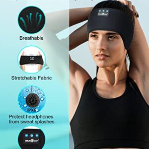 MUSICOZY Sleep Headphones Bluetooth Headband, Sleep Mask With Bluetooth Sleep Headphones, Sports Sleeping Headphones Sleep Earbuds with Ultra-Thin HD Stereo Speakers Perfect for Insomnia Workout, Jogg