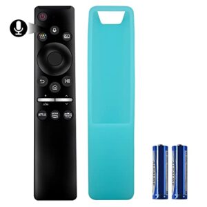 bn59-01329a voice remote control with mic fit for samsung tv,for samsung tv remote,compatible for all samsung with voice function smart curved frame qled led lcd 8k 4k tvs(with case and 2aa battery)