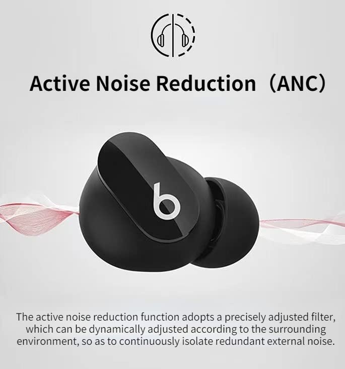 Real Wireless Bluetooth Headset Active Noise Reduction in Ear Sports Headset (Black)