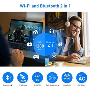 EDUP USB WiFi Bluetooth Adapter, 1200Mbps Dual Band 2.4Ghz / 5Ghz, USB 3.0 WiFi and Bluetooth Receiver Transmitter 2 in 1 Bulit-in Antenna for PC,Desktop,Laptop