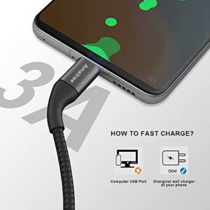 Amaitree USB C to USB C Cable 4Ft, 60W/3.1A Fast Charging USB Type-C Cable,Quick 3.0 Charging USB-C to C Cable,Compatible with Galaxy S21/S21+/S20+,Ultra Note 20,iPad Pro 2020,MacBook Air-Black