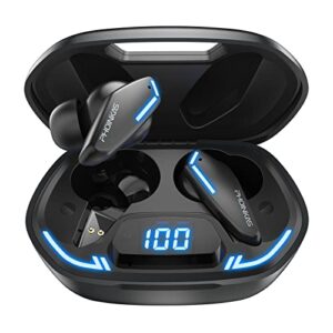 yotms bluetooth wireless earbuds q15 wireless in-ear headphone with 50ms low latency, stereo hifi sound, 40h playtime, ipx4 waterproof built-in mic for working/travel/gym