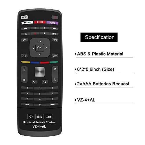 Gvirtue Universal Remote Control Compatible Replacement for Vizio E Series TV/M Series TV/HDTV/LCD/LED (with Keyboard)