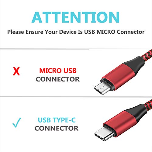 [2 PCS] USB Type C Cable, 6FT 10FT Charging Cord for Samsung Galaxy Tab S7 S7 FE S6 S5E(2019), S4 10.5", S3 9.7, Tab A7, Tab A 10.1(2019), 10.5" Tablet, S10 S9 S8 Plus Charger Cable