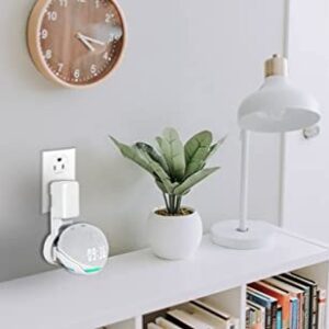 C YECEN Echo Dot 4th Generation Wall Mount Holder Outlet Hanger, Space-Saving Echo Dot Holder (White)