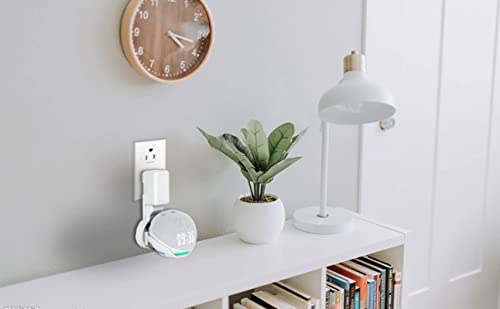 C YECEN Echo Dot 4th Generation Wall Mount Holder Outlet Hanger, Space-Saving Echo Dot Holder (White)