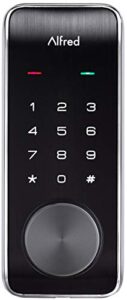 alfred db2-b smart door lock deadbolt touchscreen keypad, pin code + key entry + bluetooth, up to 20 pin codes (chrome)