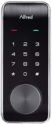 Alfred DB2-B Smart Door Lock Deadbolt Touchscreen Keypad, Pin Code + Key Entry + Bluetooth, Up to 20 Pin Codes (Chrome)