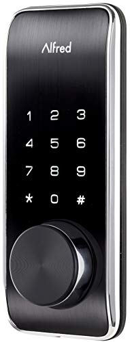 Alfred DB2-B Smart Door Lock Deadbolt Touchscreen Keypad, Pin Code + Key Entry + Bluetooth, Up to 20 Pin Codes (Chrome)