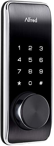 Alfred DB2-B Smart Door Lock Deadbolt Touchscreen Keypad, Pin Code + Key Entry + Bluetooth, Up to 20 Pin Codes (Chrome)