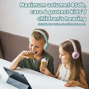 KO-STAR Kids Headphones, Noise Cancelling Headphones,Wireless Bluetooth Headpones for Autism, Toddler, Children, Bluetooth 5.3 Kids Headphones with Mic for School/ipad/Kindle/Tablet-BT688 Pink (85dB)