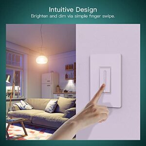 TREATLIFE Smart Dimmer Switch 4 Pack, Smart Switch Works with Alexa and Google Home, 2.4GHz WiFi Dimmer Light Switch for LED, CFL, Incandescent Bulbs, Neutral Wire Required, Single Pole