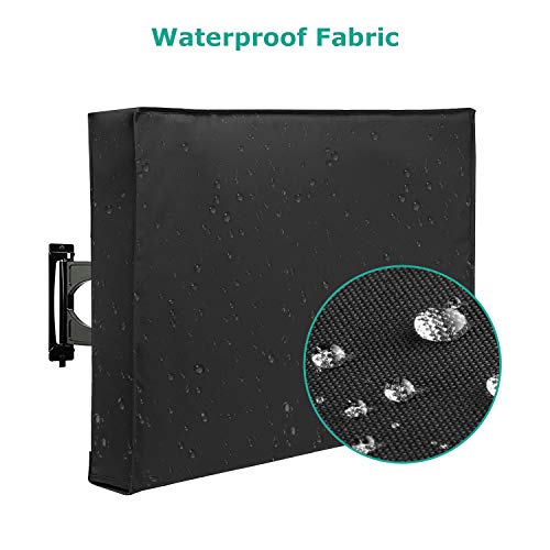 SunPatio Outdoor TV Cover Waterproof and Weatherproof, TV Screen Protector for 48-50 inch TV, Fits Most TV Mounts and Stands, with Built-in Remote Pocket for Outside LED LCD Flat Screen TVs, Black