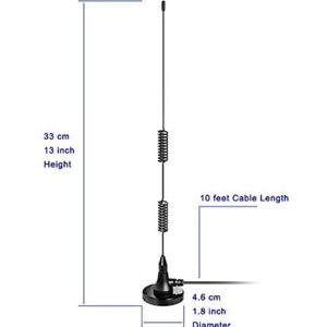 Bingfu Dual Band VHF UHF 136-174MHz 400-470MHz Ham Radio Magnetic Base Antenna Handheld Two Way Radio SMA Female Antenna for Kenwood Wouxun BaoFeng BF-F8HP UV-5R UV-82 BF-888S Ham Radio Walkie Talkie