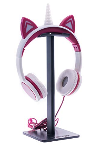 Gabba Goods Premium Kid's/Children's Safe Sound LED Light Up in The Dark Cat Over The Ear Comfort Padded Stereo Headphones with AUX Cable | Earphones - 85 Decibels