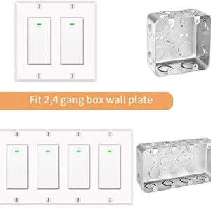 Alexa Light Switch, Double Smart WiFi Light Switches, Smart Switch 2 Gang Compatible with Alexa and Google Home, Neutral Wire Needed, with Remote Control, Timing Schedule, No hub Required (2Pack)