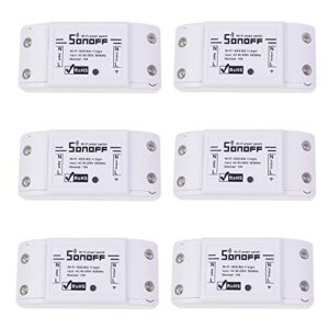 sonoff wifi switch pack of 6 wireless remote control electrical for household appliances compatible with alexa diy your home via iphone android app
