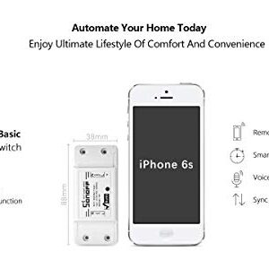 Sonoff WiFi Switch Pack of 6 Wireless Remote Control Electrical for Household Appliances Compatible with Alexa DIY Your Home via Iphone Android App