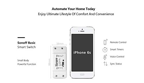 Sonoff WiFi Switch Pack of 6 Wireless Remote Control Electrical for Household Appliances Compatible with Alexa DIY Your Home via Iphone Android App