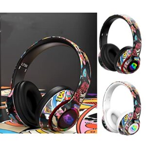 over-ear bluetooth headphones, colorful atmosphere lamp, foldable wireless sports headset, hi-res audio, noise cancelling, can be inserted into the card mobile computer universal