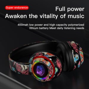 Over-Ear Bluetooth Headphones, Colorful Atmosphere Lamp, Foldable Wireless Sports Headset, Hi-Res Audio, Noise Cancelling, Can Be Inserted Into The Card Mobile Computer Universal