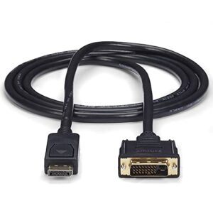 StarTech.com 6ft (1.8m) DisplayPort to DVI Cable - 1080p Video - DisplayPort to DVI Adapter Cable - DP to DVI-D Converter Single Link - DP to DVI Monitor Cable - Latching DP Connector (DP2DVI2MM6)