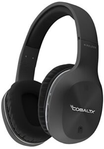 cobaltx audify bluetooth wireless rechargeable headphones range 30 ft (10m) high performance acoustic sound with voice control & 300 hour standby hands free talk & 6 hours of music (black)