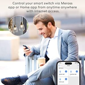 meross Smart Light Switch Compatible with Alexa, Google Assistant and SmartThings, Needs Neutral Wire, Single Pole WiFi Wall Switch, Remote Control, Schedules, No Hub Needed, 2.4G Only, 4 Pack