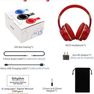 Srhythm NC15 Noise Cancelling Headphones Wireless Bluetooth 5.0, Over Ear Headset Bundle with Headphone Accessories Pack NC75/NC15 Noise Cancelling Headphone