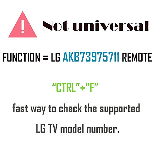 AKB73975711 Replacement TV Remote for lg AKB74475433 AKB74475455 AKB73975722 55LF6000 42LF5600 AGF76631012 55LB5900 47LB5900 32LB5600 32LB560B 42LB5600-UZ 55LB5900-UV with GP Alkaline 2 pcs Batteries