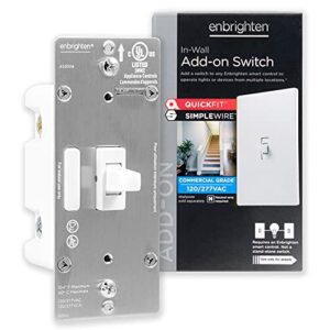 enbrighten add-on switch quickfit and simplewire, in-wall toggle, z-wave zigbee wireless smart lighting controls, not a standalone switch, 46200