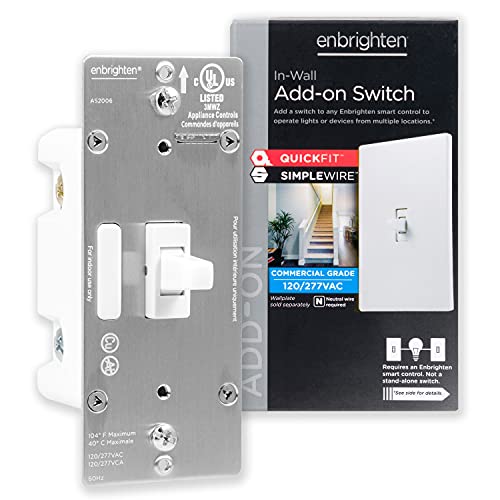 Enbrighten Add-On Switch QuickFit and SimpleWire, In-Wall Toggle, Z-Wave ZigBee Wireless Smart Lighting Controls, NOT A STANDALONE Switch, 46200