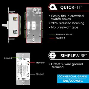 Enbrighten Add-On Switch QuickFit and SimpleWire, In-Wall Toggle, Z-Wave ZigBee Wireless Smart Lighting Controls, NOT A STANDALONE Switch, 46200