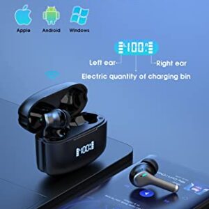 M48-Wireless Bluetooth Headset，Wireless Earbuds，Noise Cancelling Earbud，HD Sound Quality，deep bass，Sports Game headse，IPX6 Waterproof Stereo, Support to Summon The Voice Assistant, Black