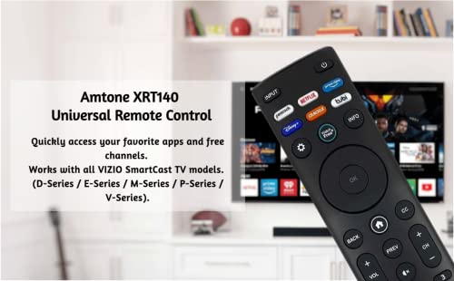 Amtone XRT140 Universal Replacement Remote Control for All VIZIO Smart TVs with Netflix Dis+ Tubi Apps