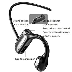 Pioautiy Averi-Sports Bone Conduction Headphone, Bone Conduction Headphones Bluetooth Wireless Headset, Waterproof Bone Conduction Headphones with Mic for Running, Cycling, Sports (Black)