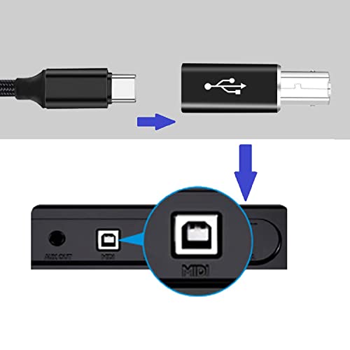 USB C to B Adapter,【3-Pack】 Tpenod Female USB C to MIDI Converter，Compatible with MIDI，Printers，Chromebook Pixel，Electric Piano,Synthesizers and Devices /laptops with Type-c Port., black