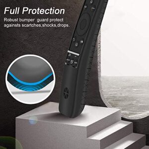 Silicone Protecitve Case Cover Holder Compatible for Samsung New Smart TV Remote Control BN59 Series,[Thicken Layer]Shockproof Anti Slip Curved Samsung Remote Battery Back Skin Sleeve Protector-Black