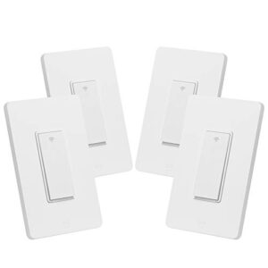 geeni tap smart wi-fi light switch, no hub required, compatible with alexa, google home, requires 2.4 ghz wi-fi (smart light switch – 4 pack)