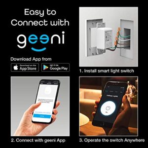 Geeni TAP Smart Wi-Fi Light Switch, No Hub Required, Compatible with Alexa, Google Home, Requires 2.4 GHz Wi-Fi (Smart Light Switch - 4 Pack)