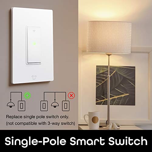 Geeni TAP Smart Wi-Fi Light Switch, No Hub Required, Compatible with Alexa, Google Home, Requires 2.4 GHz Wi-Fi (Smart Light Switch - 4 Pack)