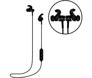 Micro.cc Wireless Sports Headphones, Magnetic Wireless Earbuds with Bluetooth 4.1 ~ Lightweight & Noise Cancelling ~ Exercise Earphones with Built In Mic ~ Perfect for Workouts, Running & More (Black)