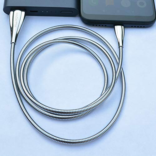 MAGNITTO Micro USB Cable, Zinc Alloy Metal Braided Extra Durable USB2.0 Sync and Charging Cord Sync for Android Phones Devices HTC Moto LG Samsung Galaxy S7 S6 J7 Edge Note 5, Tablets, Kindle. MP3