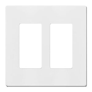 2-gang decora wall plates, standard size unbreakable polycarbonate, screwless switch plate gfci outlet cover (2 gang screwless white 1pack)