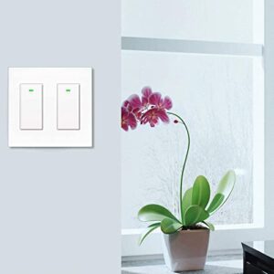 2-Gang Decora Wall Plates, Standard Size Unbreakable Polycarbonate, Screwless Switch Plate gfci Outlet Cover (2 gang screwless white 1pack)