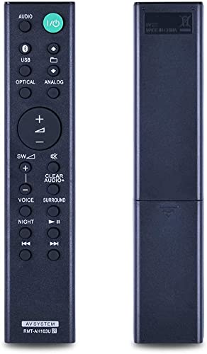 RMT-AH103U Replacement Remote Fit for Sony Soundbar SA-CT80 HT-CT80 HTCT80 SACT80 HT-CT180 SA-CT180