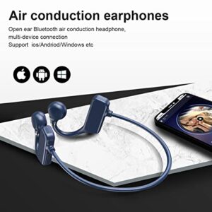 KAULUEDER Open Ear Air Conduction Bluetooth Headphone,V5.2 onfiguration Built-in Microphone Wireless Conduction Headphones,with Up to 8 Hours Playtime for Sports/Work/Leisure/Outdoors(Blue)