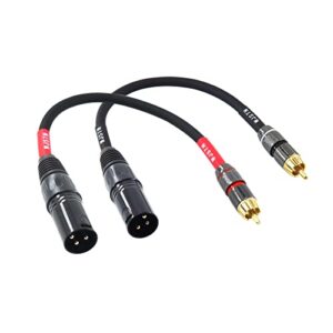 wjstn xlr male to rca male interconnect audio adapter cable, rca male to xlr male speaker cable 6in 2pack